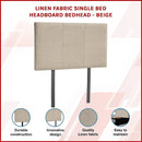 Linen Fabric Single Bed Headboard Bedhead - Beige-3