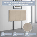Linen Fabric Single Bed Headboard Bedhead - Beige-8