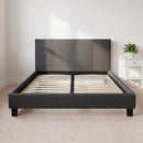 Double Linen Fabric Bed Frame Grey-5