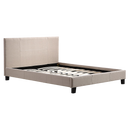Queen Linen Fabric Bed Frame Beige-2