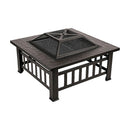 18" Square Metal Fire Pit Outdoor Heater-1