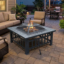 18" Square Metal Fire Pit Outdoor Heater-2