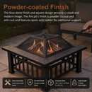 18" Square Metal Fire Pit Outdoor Heater-3