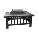 18" Square Metal Fire Pit Outdoor Heater-4