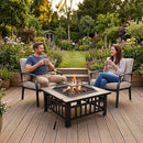 18" Square Metal Fire Pit Outdoor Heater-7