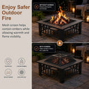 18" Square Metal Fire Pit Outdoor Heater-9