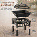 18" Square Metal Fire Pit Outdoor Heater-10