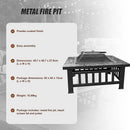 18" Square Metal Fire Pit Outdoor Heater-11