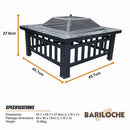 18" Square Metal Fire Pit Outdoor Heater-12
