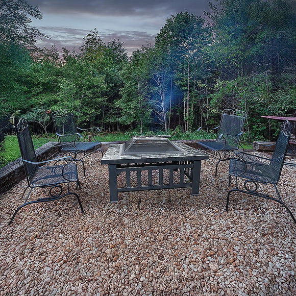 18" Square Metal Fire Pit Outdoor Heater