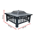 18" Square Metal Fire Pit Outdoor Heater-13