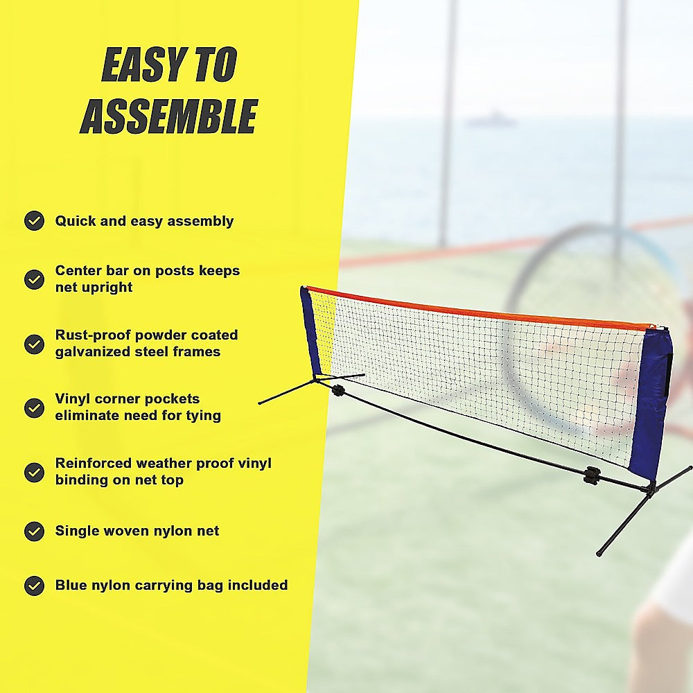 6 Meters Portable Foldable Mini Tennis Net & Post Set