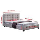 Linen Fabric Double Deluxe Bed Frame Beige-9