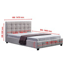 Linen Fabric Double Deluxe Bed Frame Beige-9