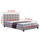 Linen Fabric Queen Deluxe Bed Frame Beige-9