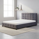 Linen Fabric Queen Deluxe Bed Frame Grey-1