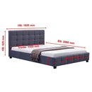 Linen Fabric Queen Deluxe Bed Frame Grey-9