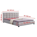 Linen Fabric King Deluxe Bed Frame Beige-10