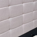 Linen Fabric King Deluxe Bed Frame Beige-4