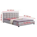 Linen Fabric King Deluxe Bed Frame Beige-8