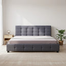 Linen Fabric King Deluxe Bed Frame Grey-6