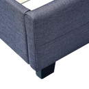Linen Fabric King Deluxe Bed Frame Grey-8
