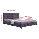 Linen Fabric King Deluxe Bed Frame Grey-10