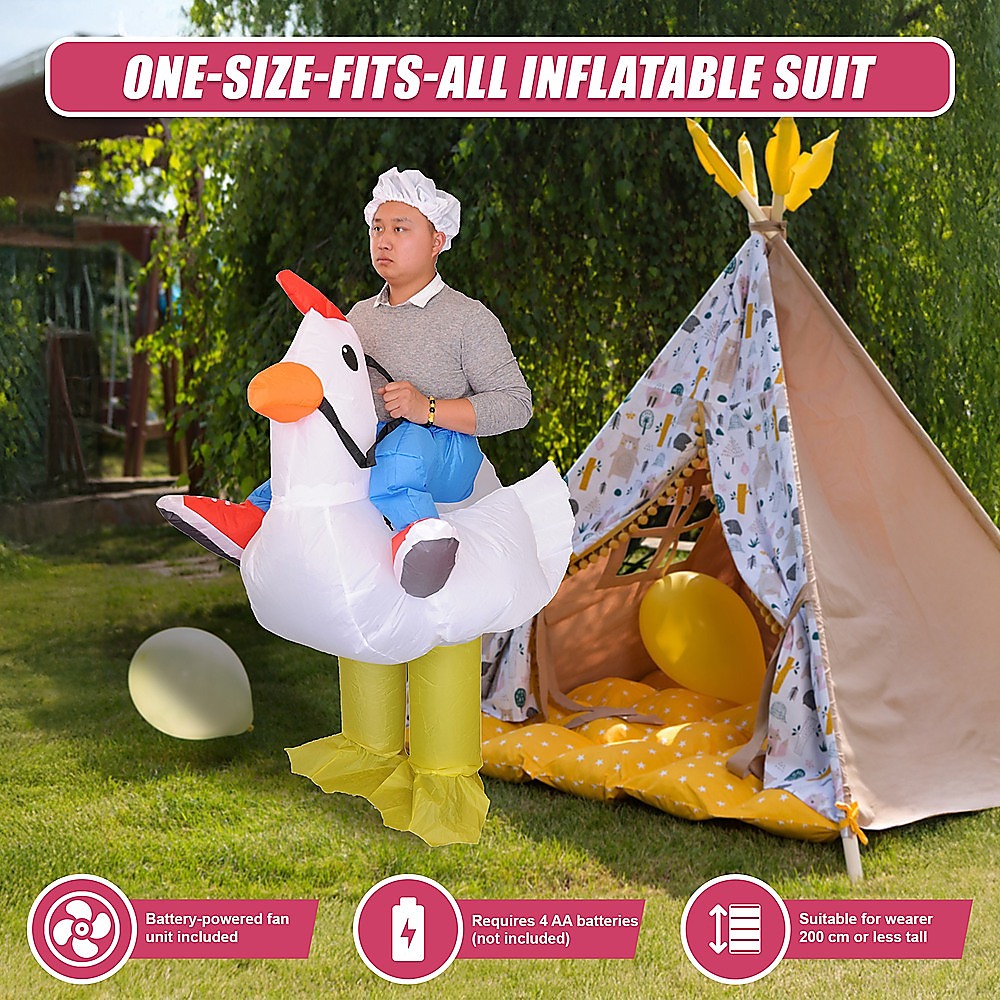 CHICKEN Fancy Dress Inflatable Suit - Fan Operated Costume