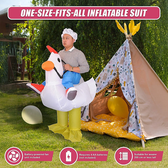 CHICKEN Fancy Dress Inflatable Suit - Fan Operated Costume