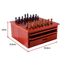 10 in 1 Wooden Chess Board Games Slide Out Checkers House Unit Set-12