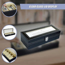 6 Slot Mens Watch Display Case Box Black PU Leather-7
