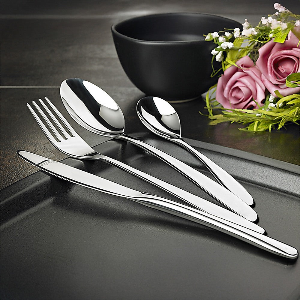 32 Piece Stainless Steel Cutlery Set Knives Fork Spoon Teaspoon - 0