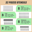32 Piece Stainless Steel Cutlery Set Knives Fork Spoon Teaspoon-13