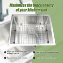 550x455mm Handmade 1.5mm Stainless Steel Kitchen Sink with Waste and Grid-2