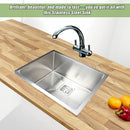 550x455mm Handmade 1.5mm Stainless Steel Undermount / Topmount Kitchen Sink with Square Waste-4