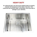 550x455mm Handmade 1.5mm Stainless Steel Undermount / Topmount Kitchen Sink with Square Waste-8