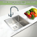 430x455mm Handmade 1.5mm Stainless Steel Undermount / Topmount Kitchen Sink with Square Waste-5