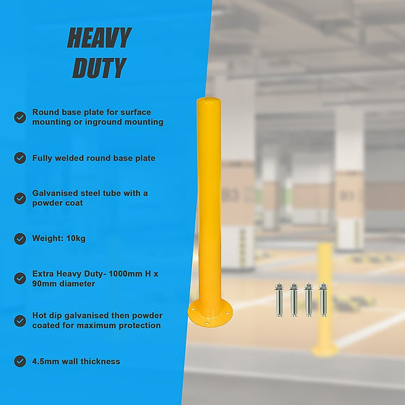 Yellow Heavy Duty Steel Bollard Post