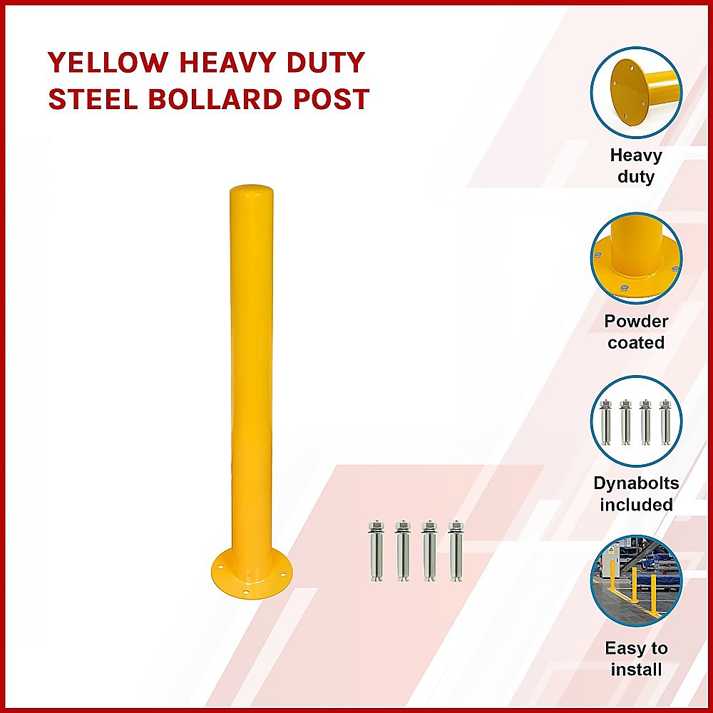 Yellow Heavy Duty Steel Bollard Post