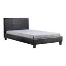 King Single PU Leather Bed Frame Black-1
