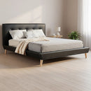 Double PU Leather Deluxe Bed Frame Black-1
