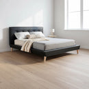 Double PU Leather Deluxe Bed Frame Black-7