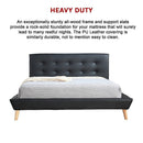 Double PU Leather Deluxe Bed Frame Black-9