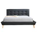 Double PU Leather Deluxe Bed Frame Black-8