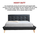 Double PU Leather Deluxe Bed Frame Black-9