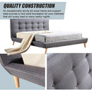 Double Linen Fabric Deluxe Bed Frame Grey-7