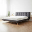 Queen Linen Fabric Deluxe Bed Frame Grey-2