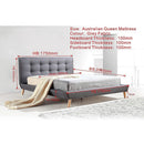 Queen Linen Fabric Deluxe Bed Frame Grey-10