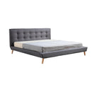 King Linen Fabric Deluxe Bed Frame Grey-1