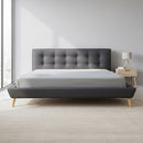King Linen Fabric Deluxe Bed Frame Grey-5